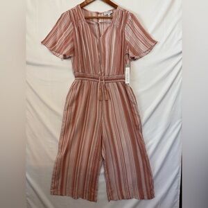 LUXOLOGY NWT Mauve Striped Jumpsuit Size Medium
